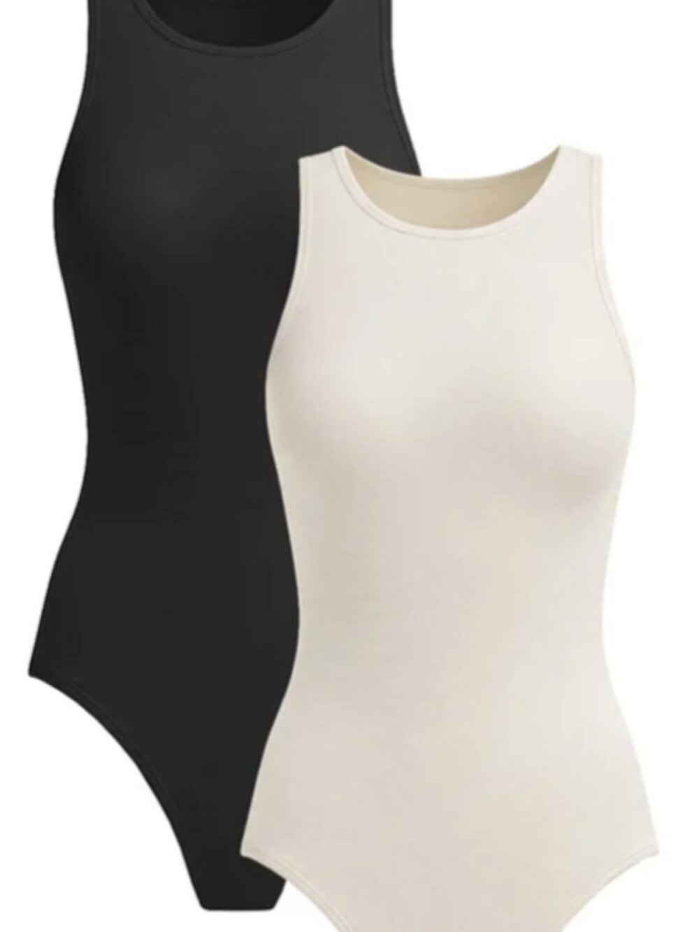Nearly Nude Women's Seamless Ribbed Bodysuit 2-Pack - Black/White - NEW